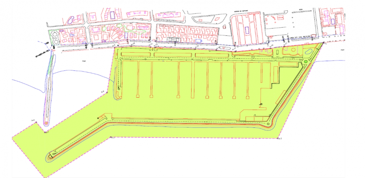 Plano de la dársena deportiva de la Pobla de Farnals.