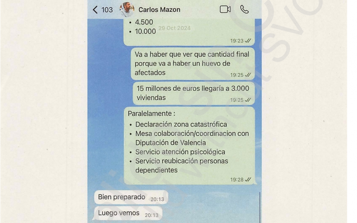 Mazón tardó casi una hora en responder al decreto de ayudas en las horas críticas de la Dana