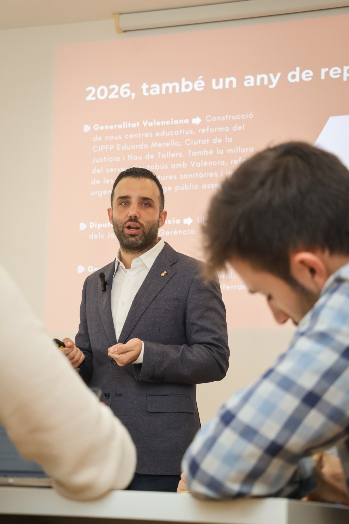El alcalde de Sagunto, Darío Moreno, en un desayuno informativo.