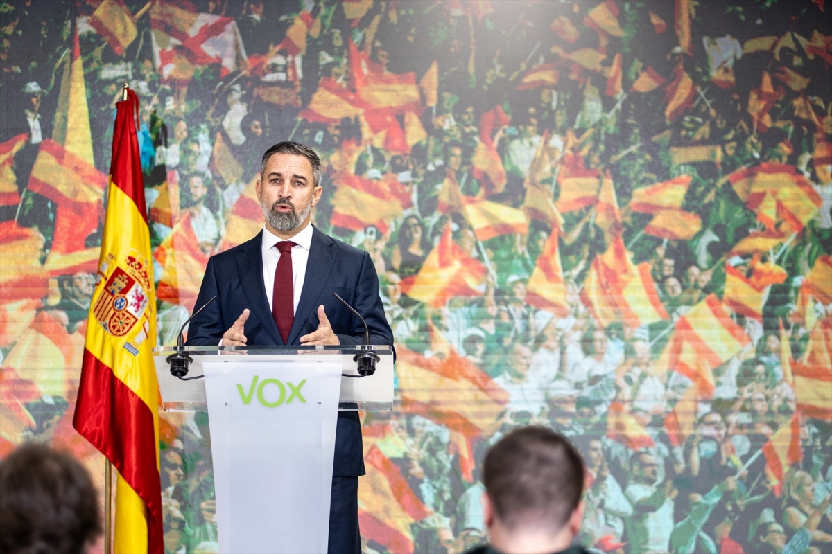 El presidente de Vox, Santiago Abascal.