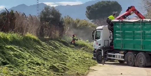 Limpieza en la Rambla del Garruchal.