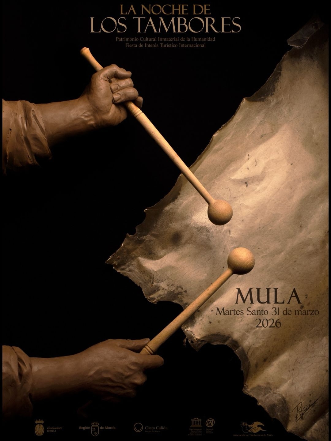 Cartel de La Noche de los Tambores de Mula 2026.
