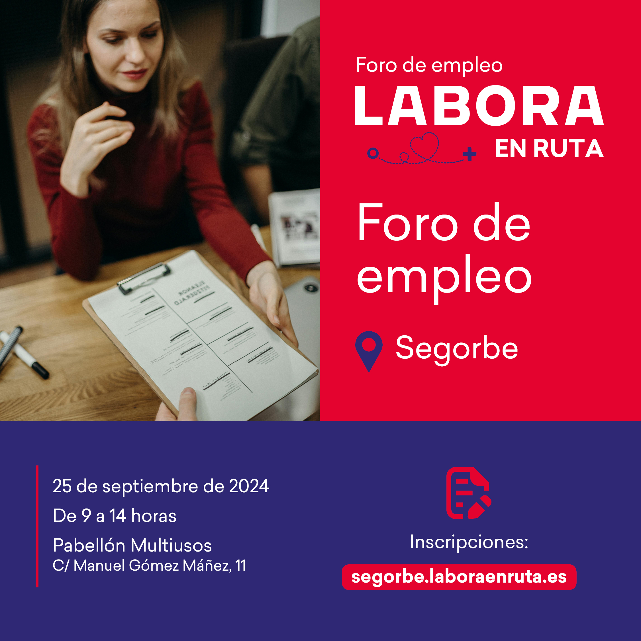 El foro Labora en ruta llega en septiembre a Segorbe para ayudar a encontrar empleo 
