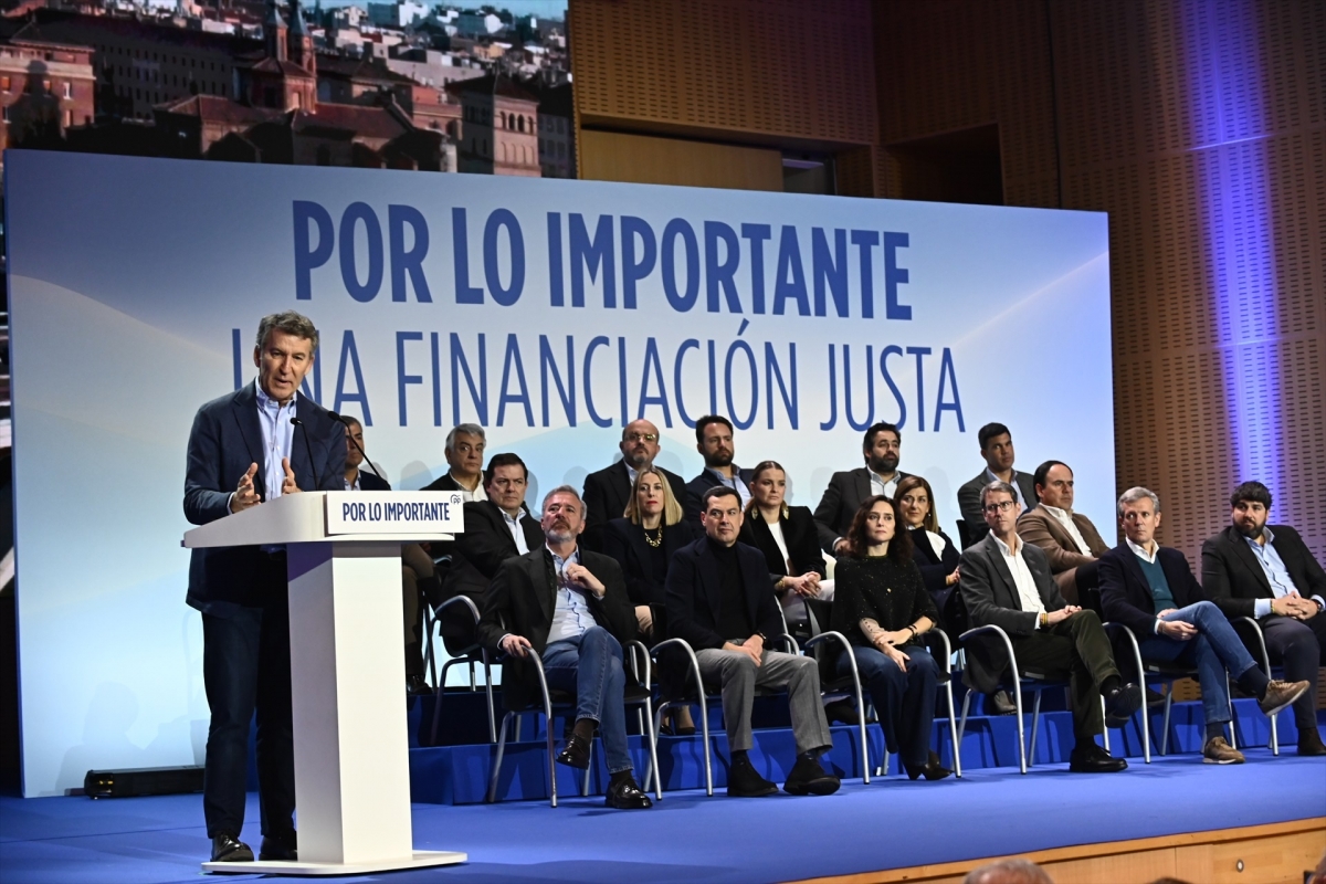 Feijóo, junto a los barones autonómicos del PP el pasado domingo.