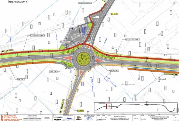 El nuevo acceso a Carcaixent desde la CV-50 se diseña para no agravar el riesgo de inundaciones