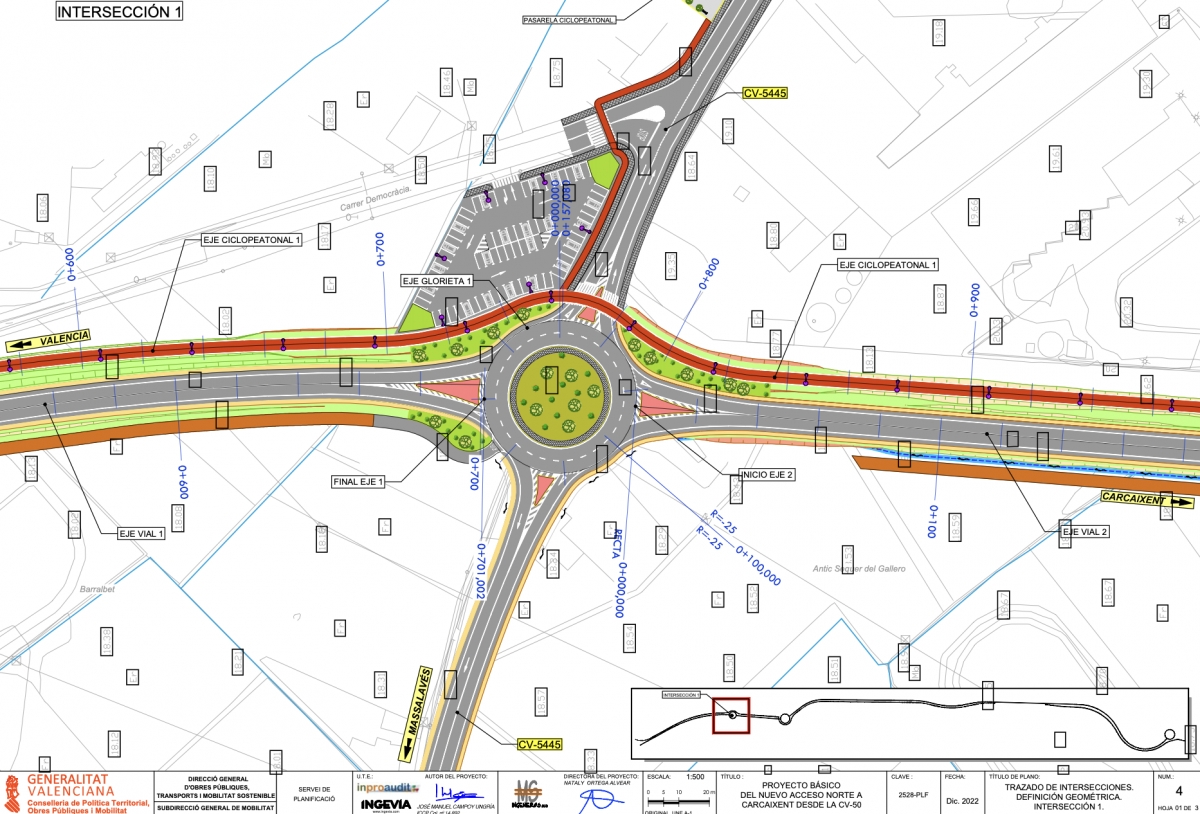 El nuevo acceso a Carcaixent desde la CV-50 se diseña para no agravar el riesgo de inundaciones
