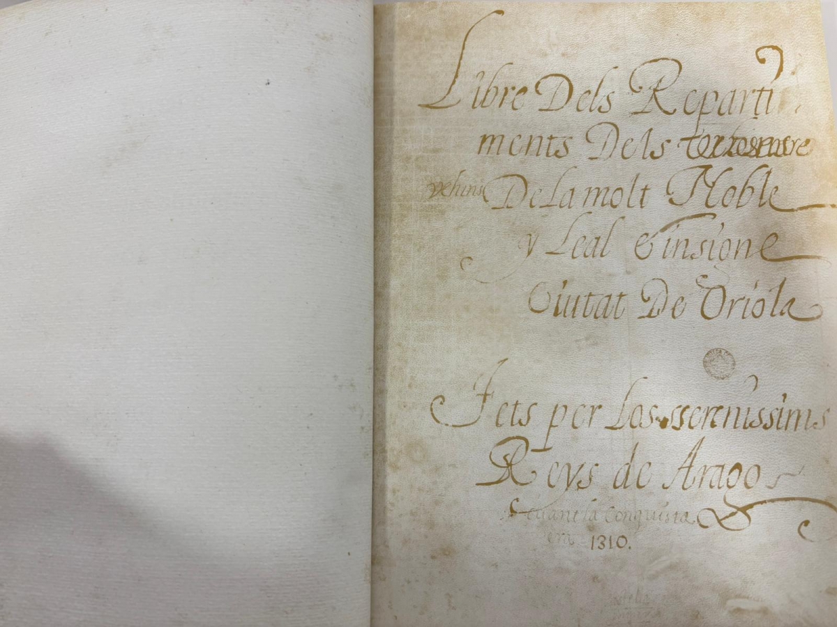 Orihuela llevará a los tribunales la reclamación del histórico Libro de Repartimientos