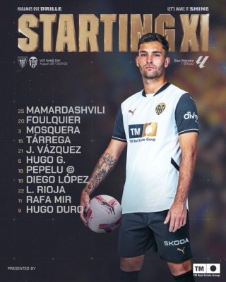 Este es el once del Valencia CF contra el Athletic Club