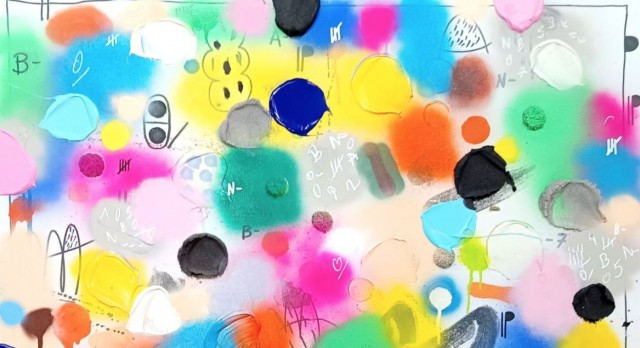 Eusebio López despliega su abstracción colorida en la Galería Alba Cabrera