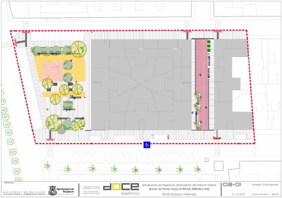 Burjassot inicia la reurbanización del entorno de las Fincas Amarillas y la remodelación total del Parque Goya