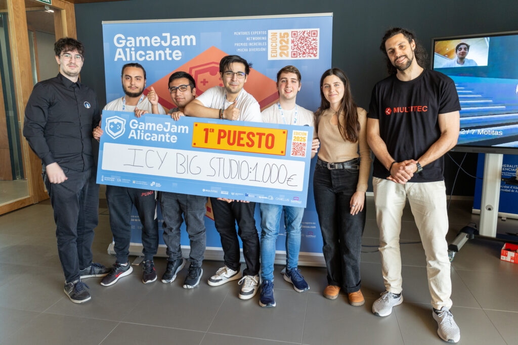 Equipo ganador de la edición 2025 del Game Jam Alicante. - Foto: PLAZA Equipo ganador de la edición 2025 del Game Jam Alicante.