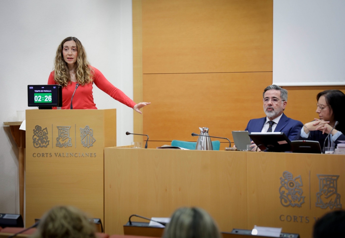 La portavoz adjunta de Compromís, Isaura Navarro - Foto: CORTS/JOSÉ CUÉLLAR La portavoz adjunta de Compromís, Isaura Navarro