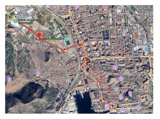 Cortes de tráfico en Alameda de San Antón, Plaza de España y Calle Real por una prueba deportiva solidaria