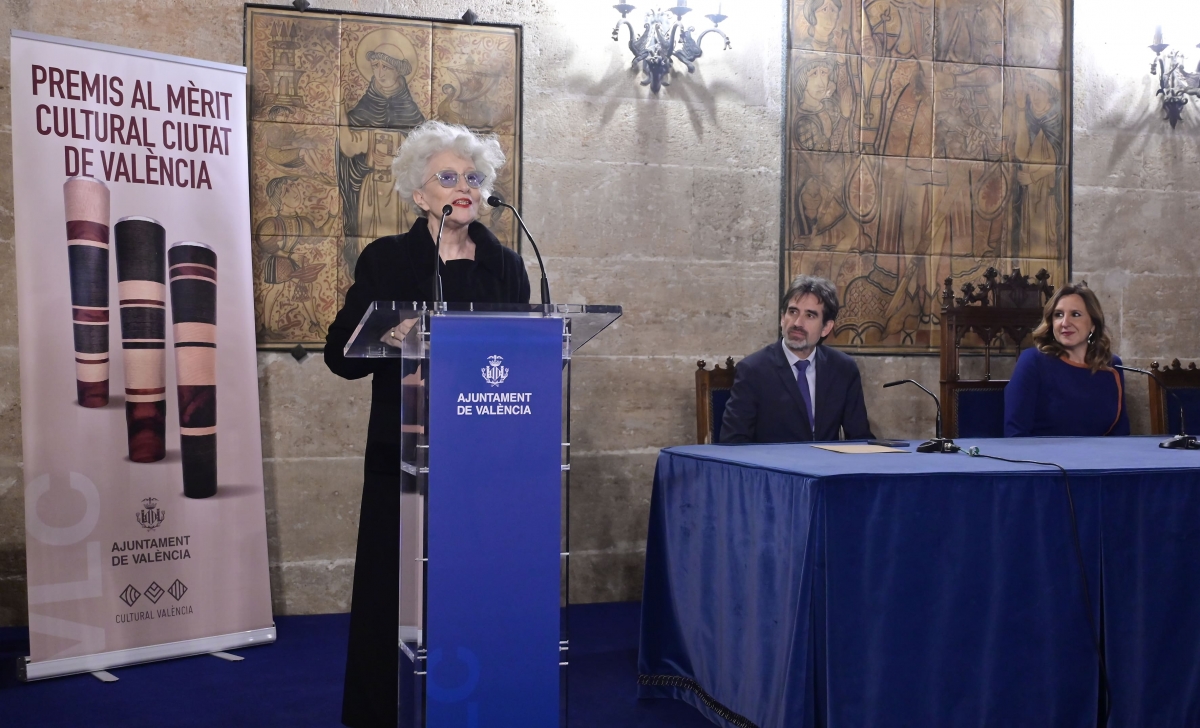 Magüi Mira, durante su discurso.