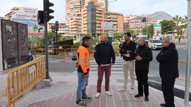 Benidorm y ONCE, de la mano en la obra de mejora de la accesibilidad en la avenida Alfonso Puchades 