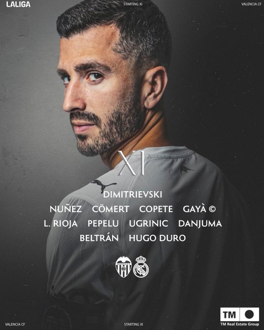 El once del Valencia CF para enfrentarse al Real Madrid 