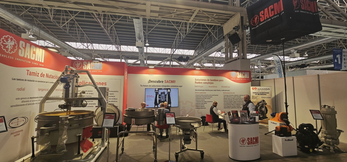 Sacmi Ibérica refuerza en Exposólidos su propuesta en tamizado y bombeo para procesos industriales exigentes