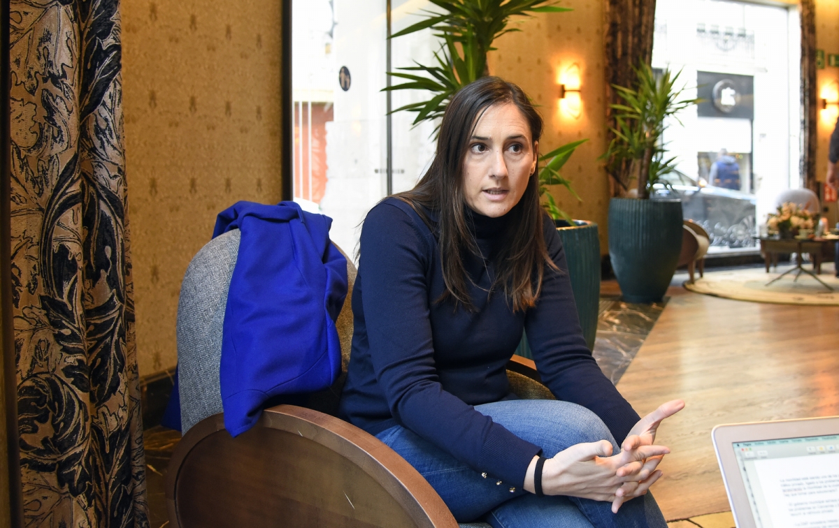 Elisa Valía en un momento de la entrevista con Valencia Plaza.