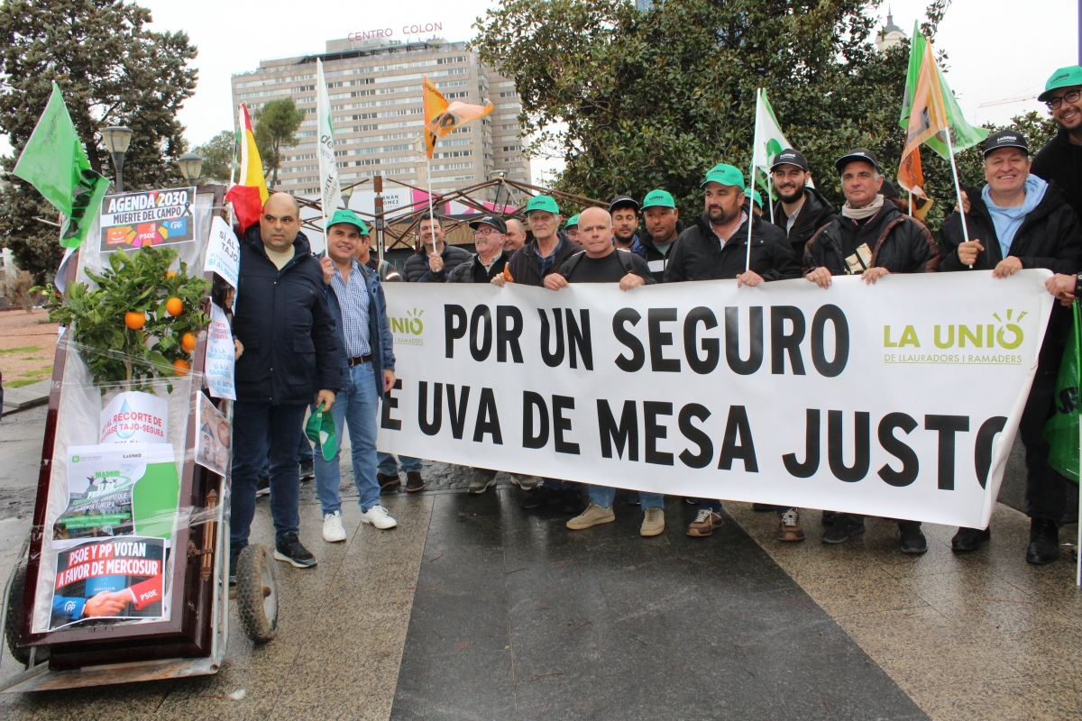 La Unió protesta en Madrid por las políticas agrarias. 