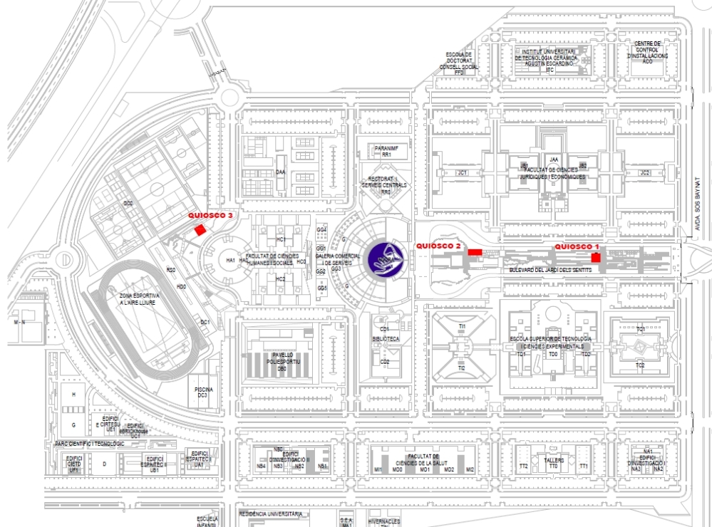 La ubicación de los tres quioscos a los que hace referencia el contrato