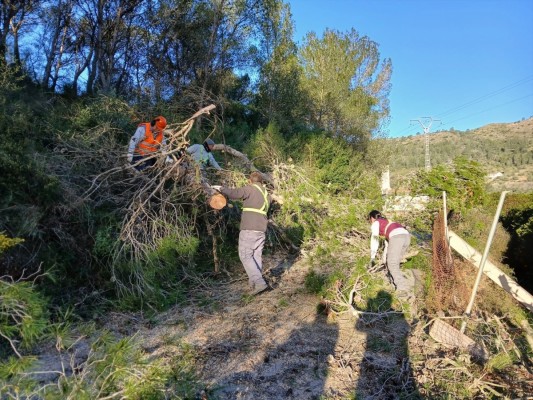 El viento provoca caída de vallas en solares y obras de Xàtiva y desprendimientos de chapas en cubiertas