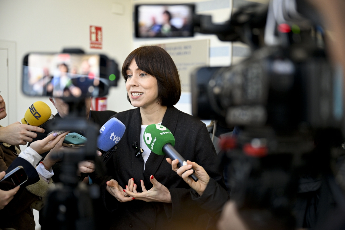 La secretaria general del PSPV, Diana Morant, en la interparlamentaria de Castellón.