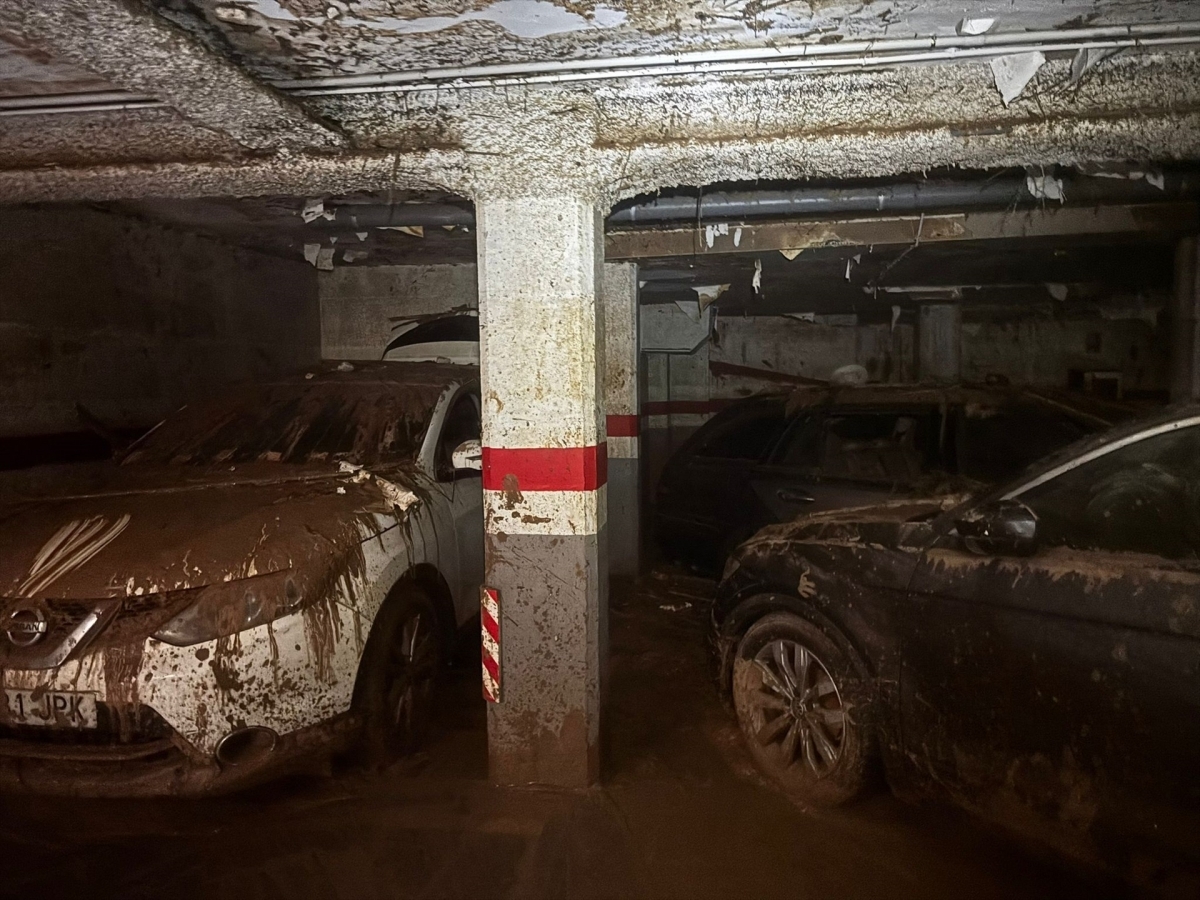 Imagen de archivo de un garaje inundado por la Dana.