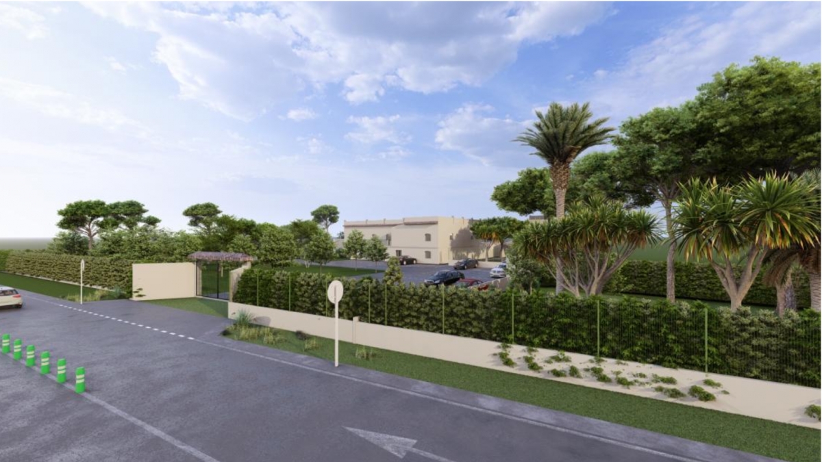 El edificio que se quiere rehabilitar como hotel en Alginet con las medidas de integración paisajística.