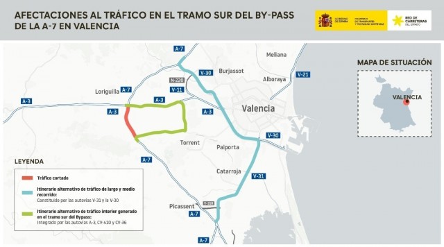 Transportes finaliza la restauración del trazado original de la A-7 tras la Dana con 17 millones de inversión