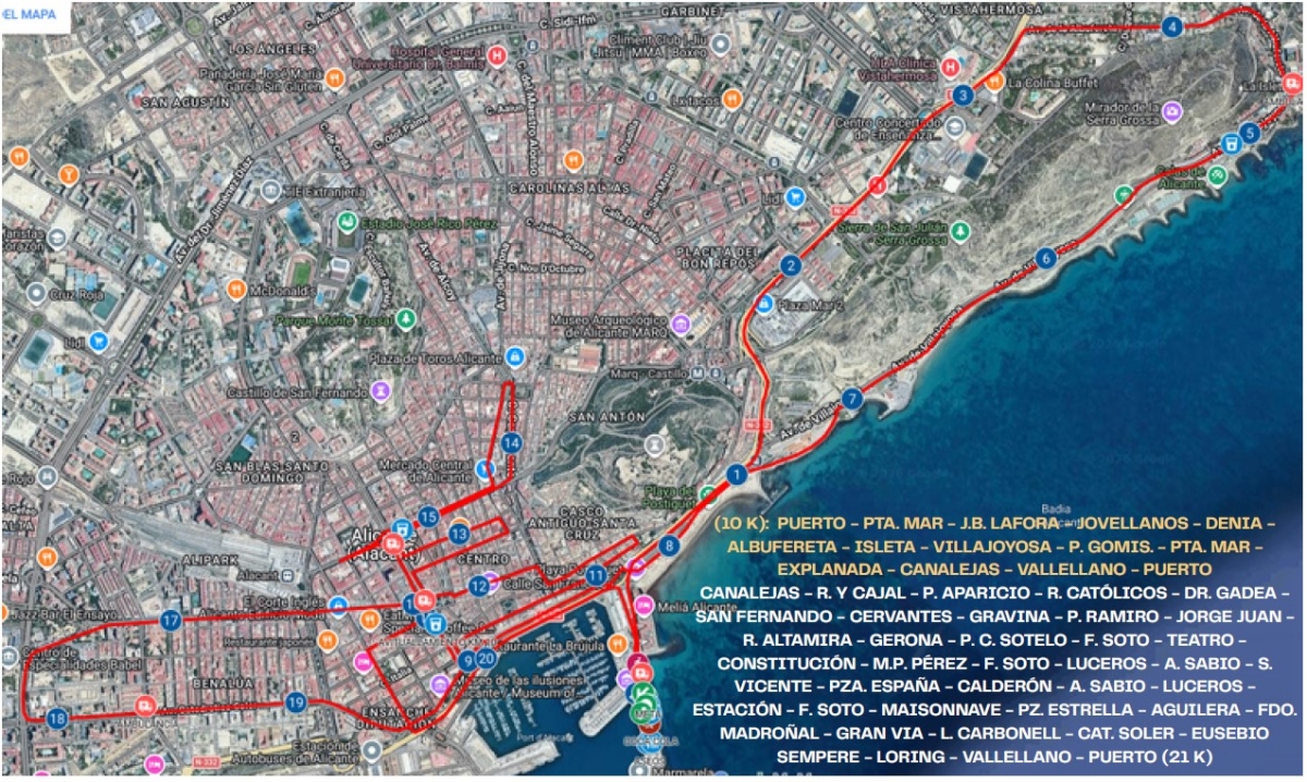 Alicante prohíbe aparcar desde las 14 horas del sábado en parte del recorrido de la Media Maratón