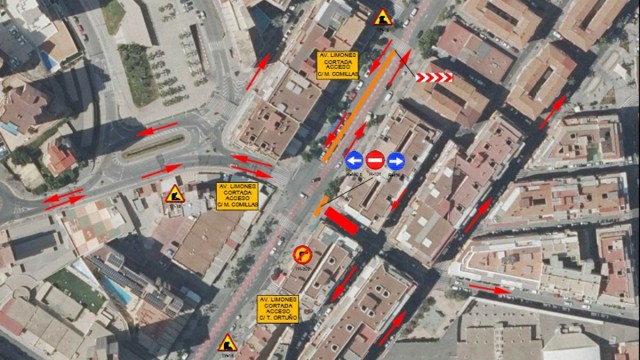 Benidorm corta el acceso a Limones desde Jaime I el lunes 23 de febrero por las obras del parking