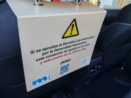 Empresas de VTC ponen QR en los asientos para que los usuarios pidan a Llorca que 