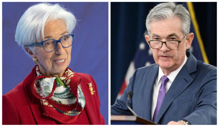 Chrstine Lagarde y Jerome Powell. Montaje: VP. Fotos: Foto: BORIS ROESSLER/DPA // Fed - 