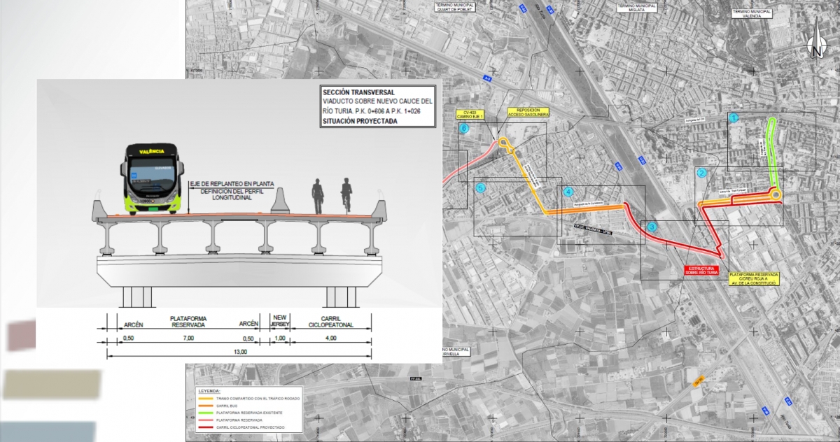 Alternativa seleccionada para la plataforma reservada entre Xirivella y València.