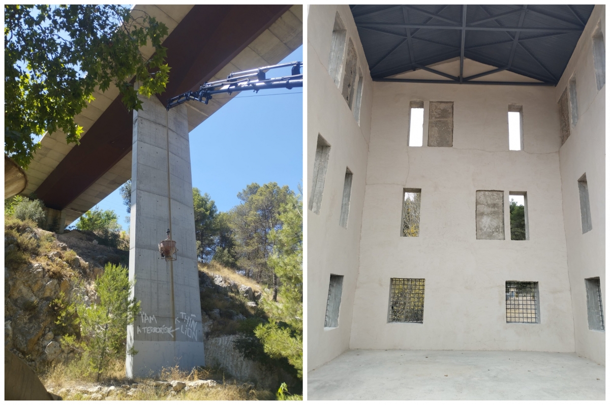 Actuación en el puente y acueducto, así como en el interior de la antigua industria.