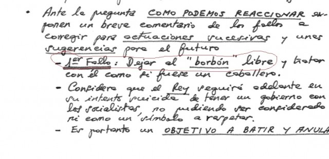 Un documento tras el 23F dice que el fallo fue 
