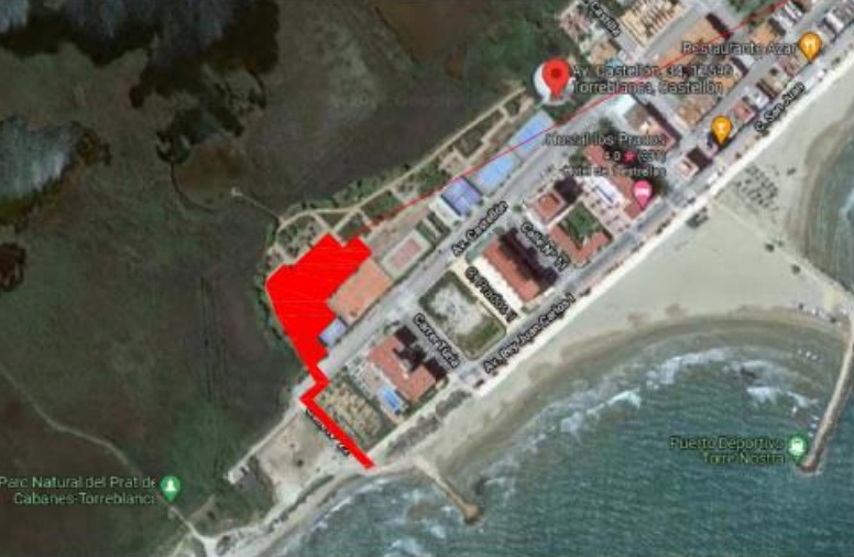 En rojo, la parcela en la que se ejecutará la actuación