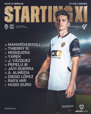 Primer once de Baraja: Yarek junto a Mosquera, Guerra con Pepelu y Diego López en la izquierda