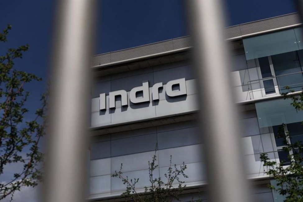 Archivo - Fachada de la sede de Indra, en Madrid (España) - 
