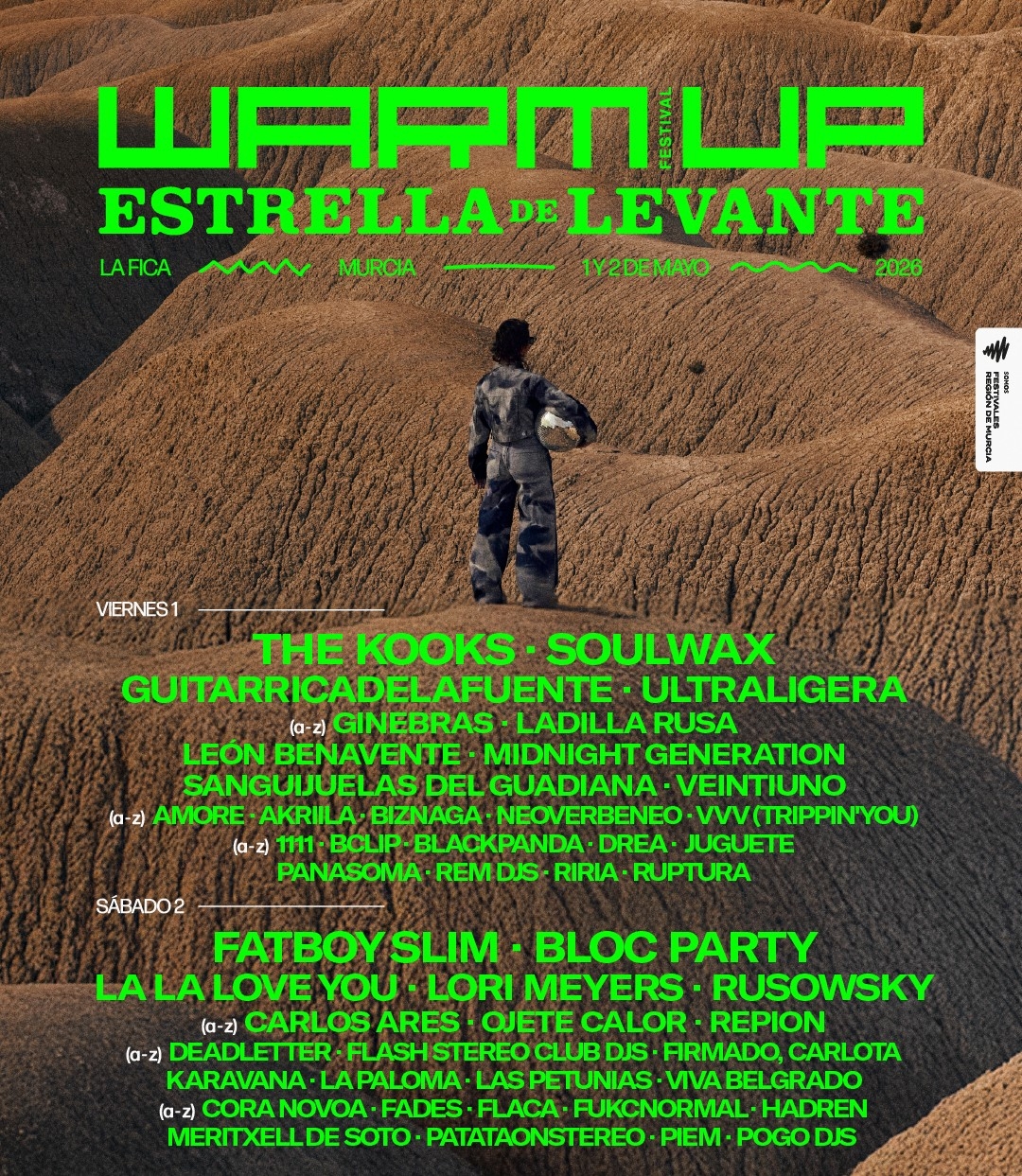 Cartel del Warm Up por días