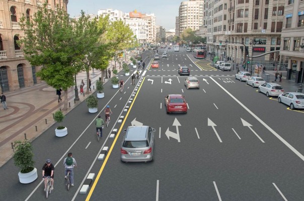 El anillo ciclista tendrá 2,5 metros de anchura con doble sentido y discurrirá por la calzada