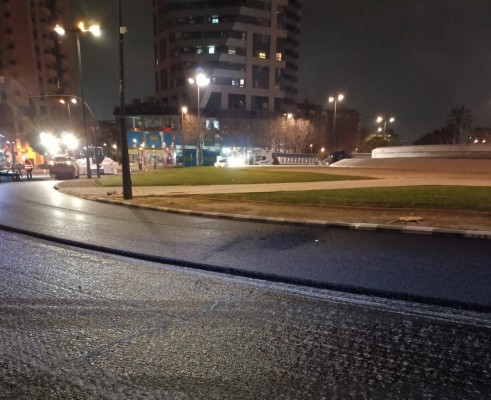 Concluye el reasfaltado de la avenida de Corts Valencianes con material fonoabsorbente