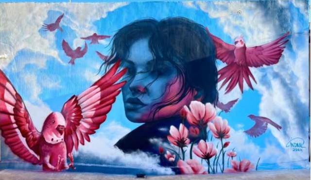 Nombres de mujer en el arte urbano de la Región: Abanilla muestra el trabajo de 20 artistas, entre ellas la actriz Miriam Garlo