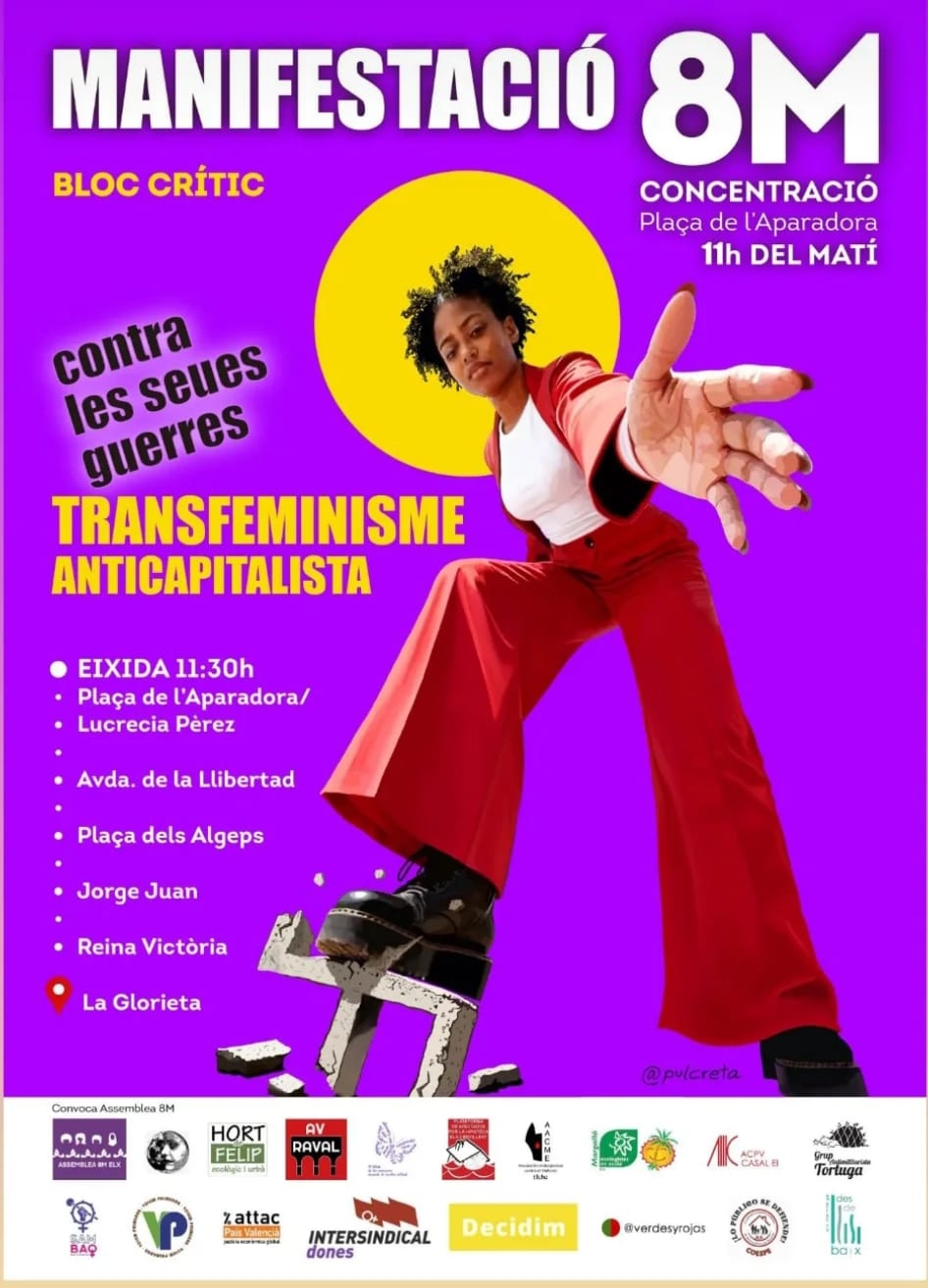 L’Assemblea 8M se concentra en Elche este domingo en la plaza de la Aparadora para confluir después en la manifestación