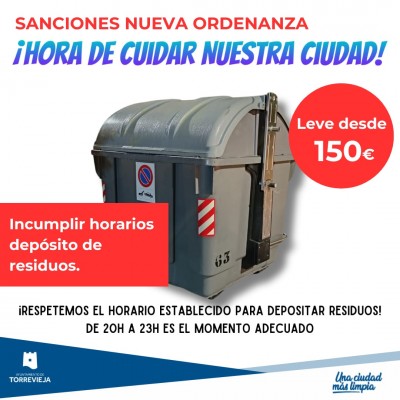 Torrevieja activa la nueva ordenanza de Aseo Urbano: sanciones de 150 a 500.000 euros