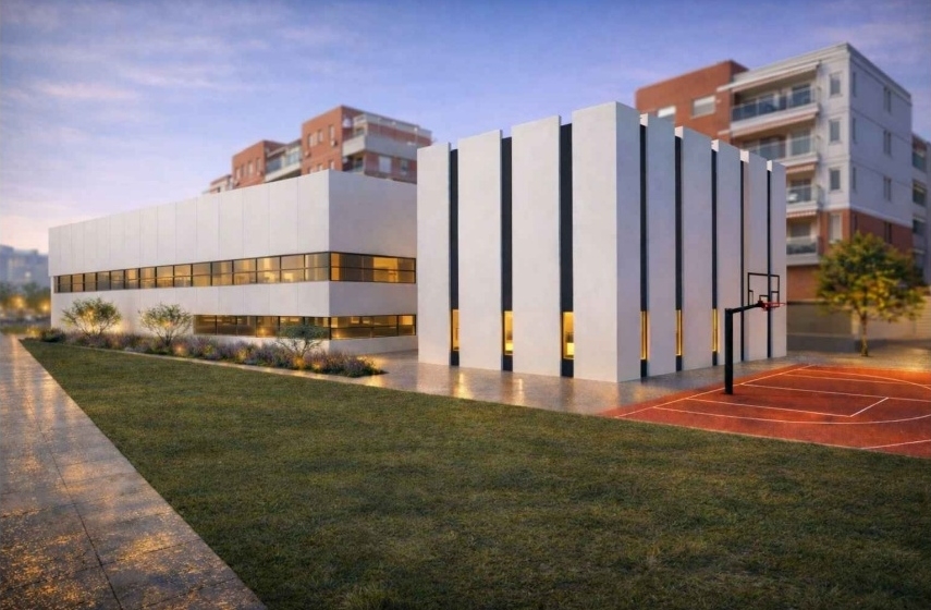 Recreación virtual del edificio de la academia, según el proyecto de la Fundación Lucentum.