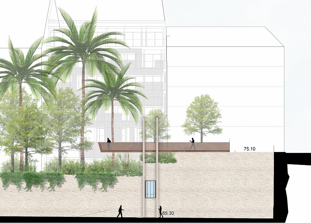 Así será el ascensor de bajada al Vinalopó en Elche, incluyendo una pasarela-mirador y reforma de plaza