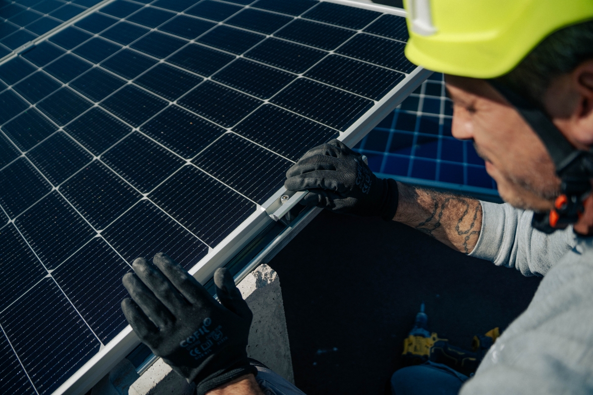 Instalación de placas solares.
