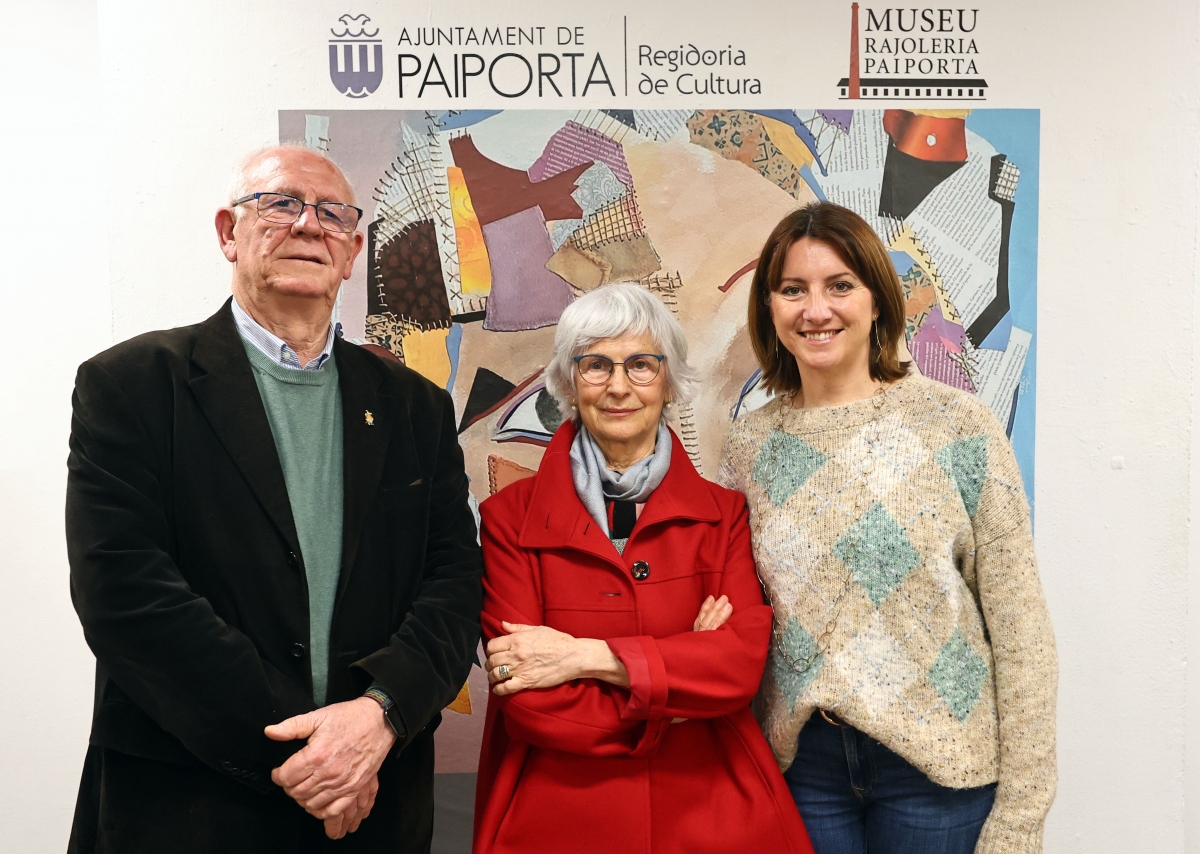 Vicent Ciscar, Neus Chisbert y Esther Torrijos en el Museu de la Rajoleria.