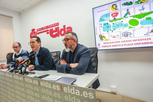Elda renovará los juegos infantiles del parque junto a la Plaza de la Hispanidad con una inversión de 250.000 euros